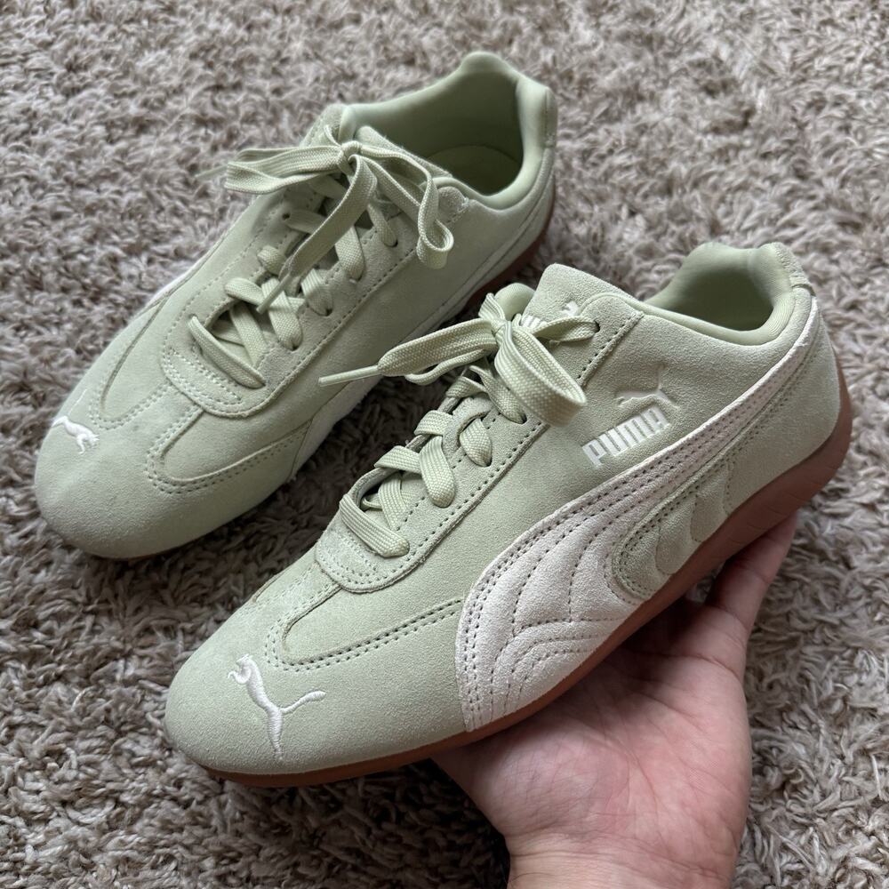 Puma Women’s Speedcat OG II Soft Grass Green - Sage Glow - Gum Sole Size 8